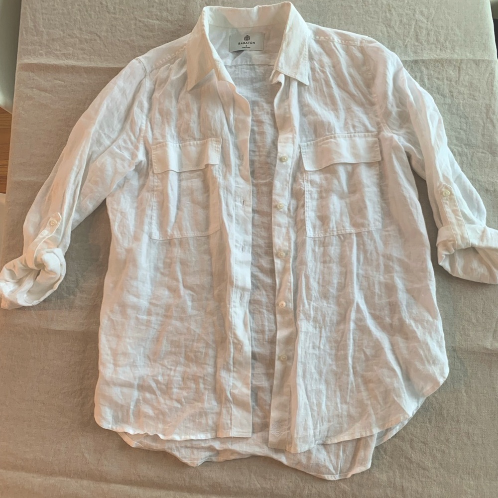 Babaton linen utility shirt